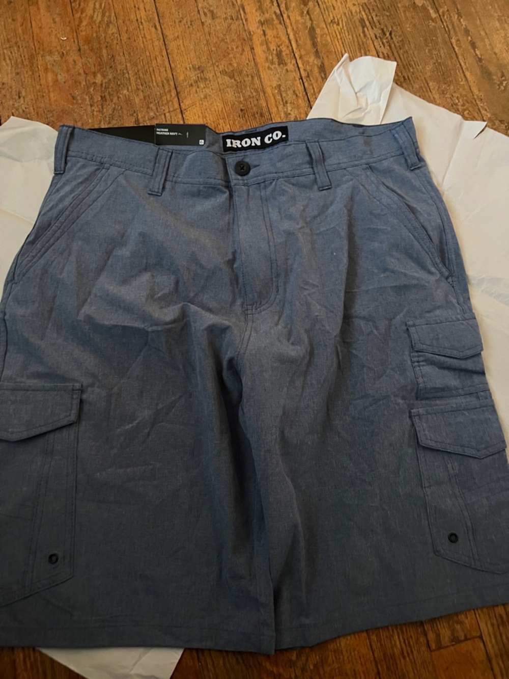 IRON CO. Hybrid Cargo Shorts in Heather Navy